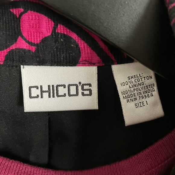 Chicos Ladies Lined Jacket, Multicolor, 3/4!slv Sz1 - Picture 2 of 9